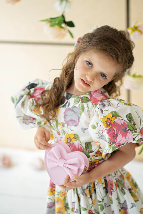 Fiorenza Dress Детска рокля с отворен гръб на цветя