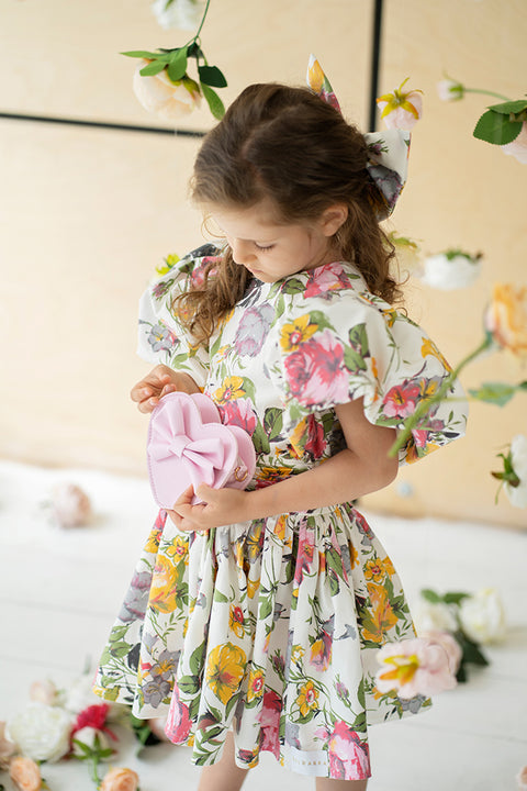 Fiorenza Dress Детска рокля с отворен гръб на цветя