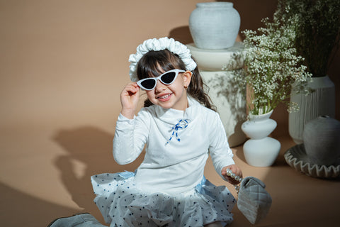 White Blossom Dress Children's dress white velvet