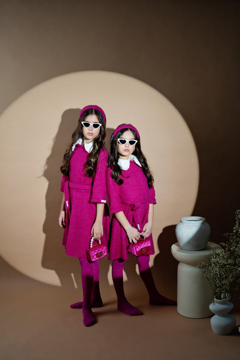 Fuchsia Muse Детска рокля плетиво циклама