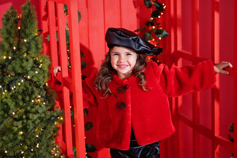 Paris Noir Leather Beret Leather beret with ribbon