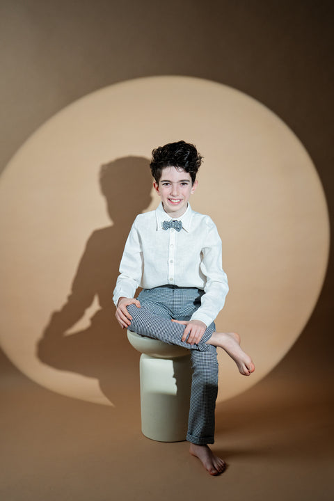 Classic Pepito Pants Панталон за момче в черно-бял пепит