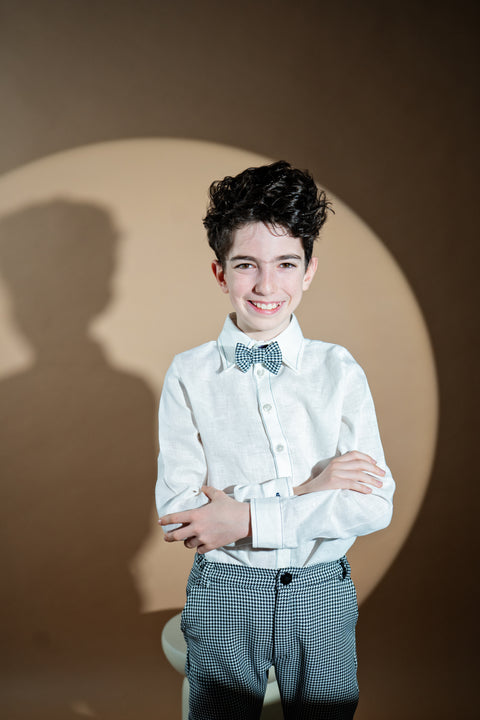 Classic Pepito Pants Панталон за момче в черно-бял пепит