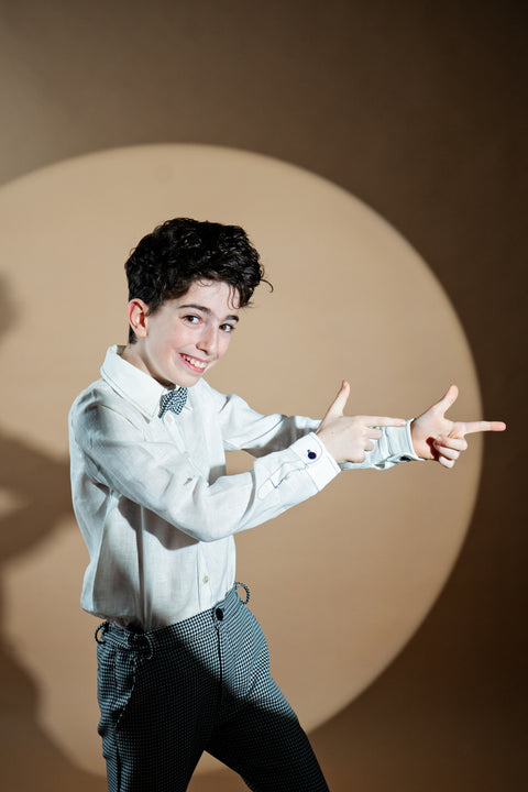 Classic Pepito Pants Панталон за момче в черно-бял пепит