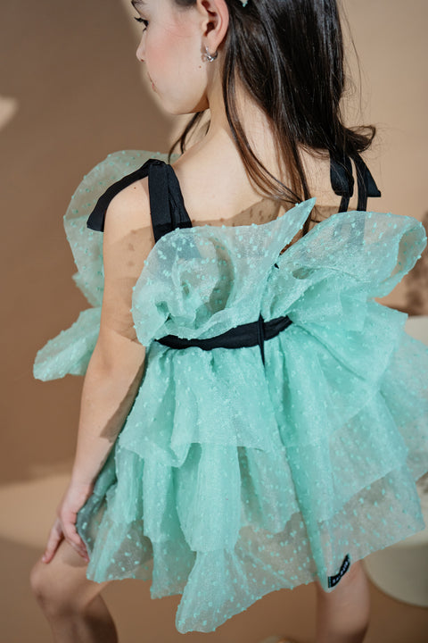 Emerelle Детска рокля зелена органза