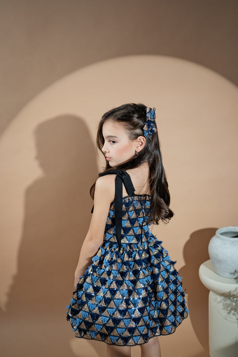 Blue & Gold Sparkle Hair Accessory Аксесоар за коса с пайети