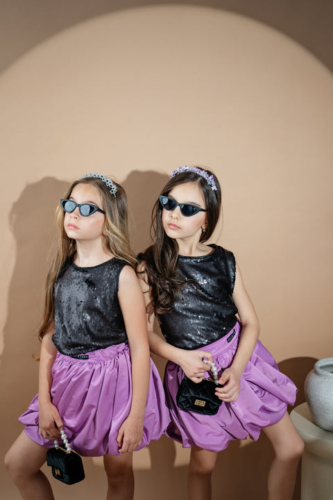 Midnight Sparkle Black Sequin Top