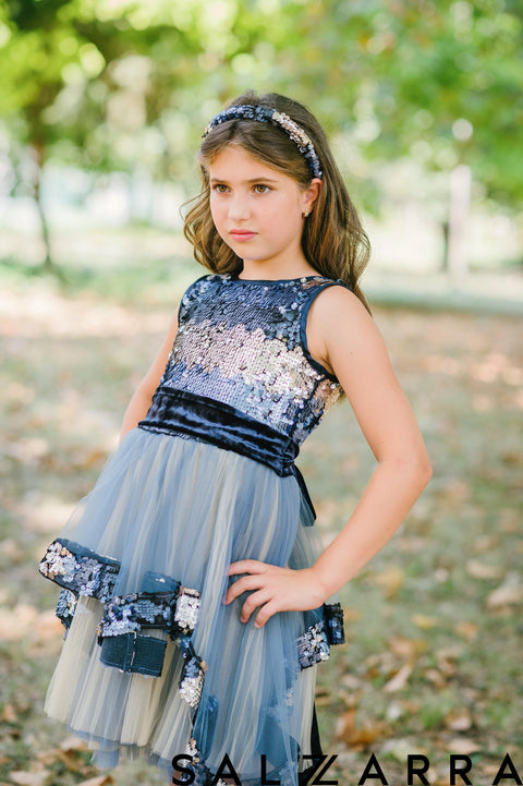 Sparkle Wave Asymmetric Sequin Dress