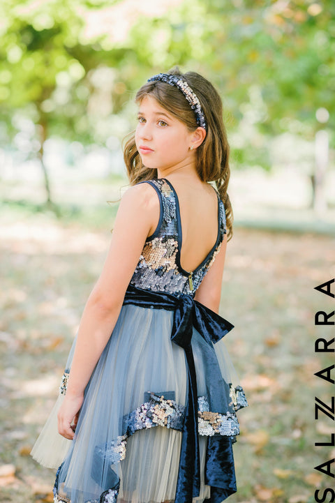 Sparkle Wave Asymmetric Sequin Dress