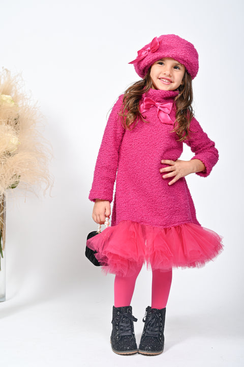 Rosy Spark Барета от плетиво в циклама