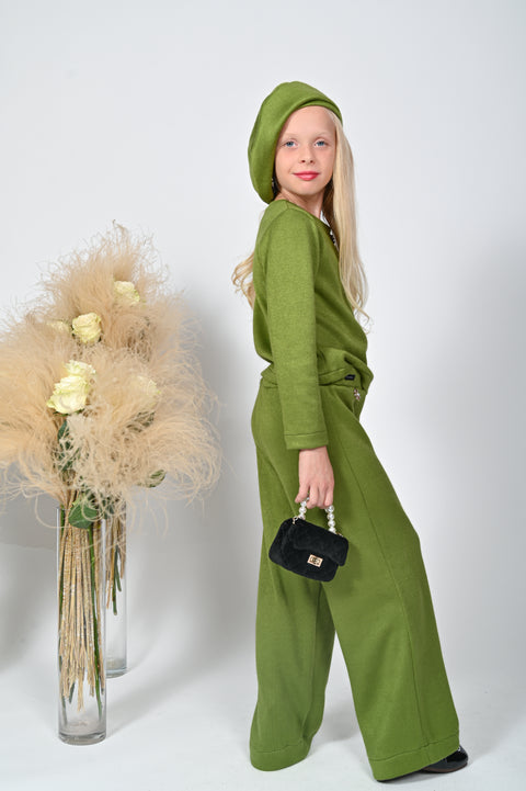 Moss Dream Широк панталон в зелено