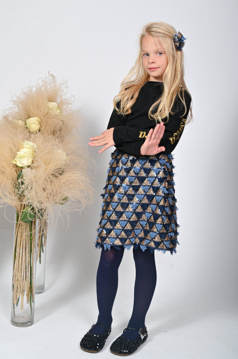 Glitter Joy Пола пайети синьо и златно