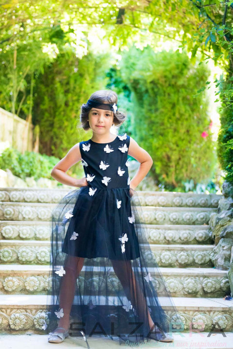 Flutter Dream Dress Детска рокля от тюл с пеперуди