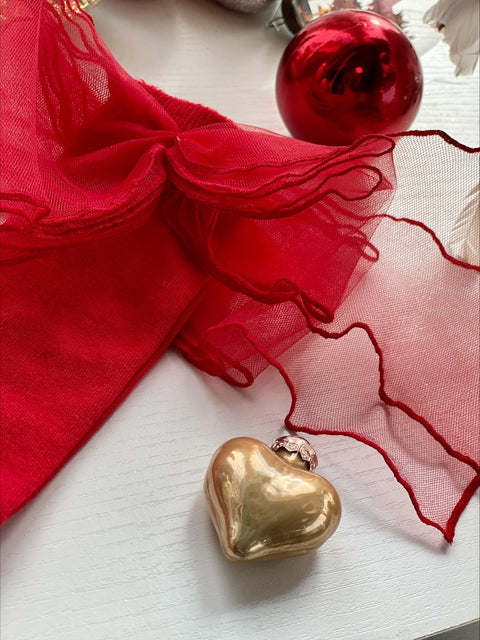 Tulle Kiss Red Socks with red ribbons