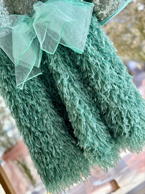 Meraly Green sequin and feather dress