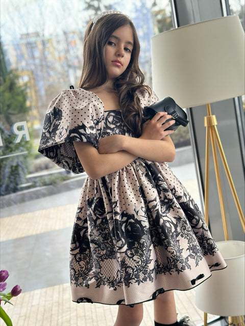 Fleur Ombre Детска рокля от сатен