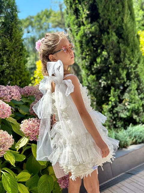 Ivory Fringe Luxe Екрю гащеризон с ресни
