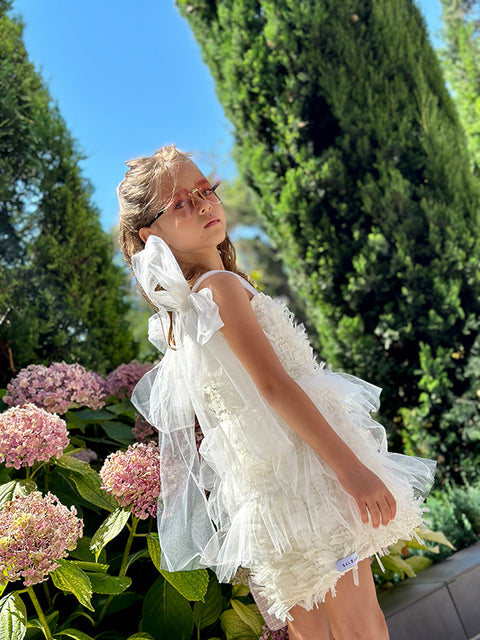 Ivory Fringe Luxe Екрю гащеризон с ресни