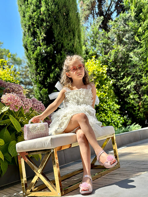 Ivory Fringe Luxe Екрю гащеризон с ресни