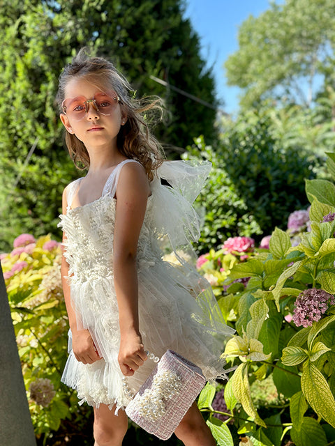 Ivory Fringe Luxe Екрю гащеризон с ресни