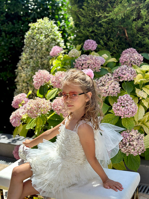 Ivory Fringe Luxe Екрю гащеризон с ресни