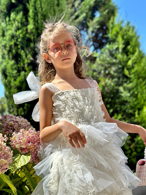 Ivory Fringe Luxe Екрю гащеризон с ресни