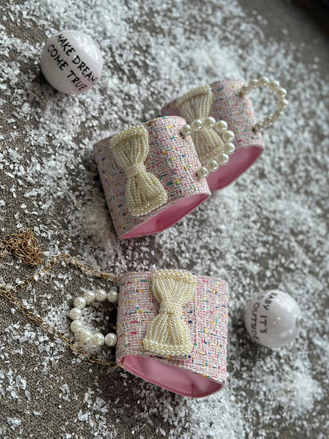 Baby Pearl Pink Чанта букле перлена панделка