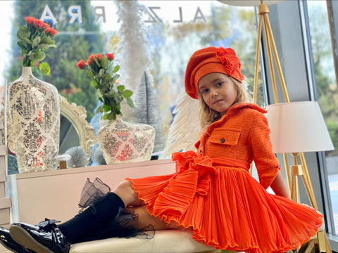 Orange Flame Couture Dress in orange