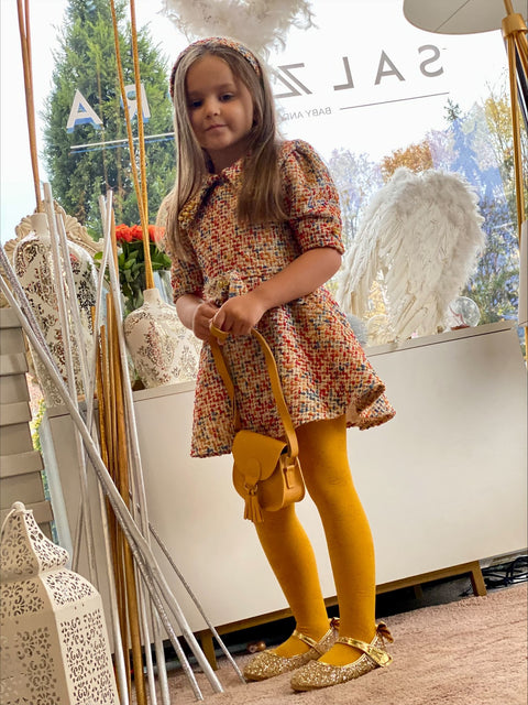 Golden Marigold Детска рокля от букле