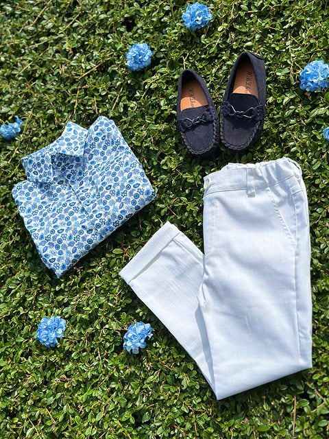 Enzo Fiori Blue floral boy's shirt