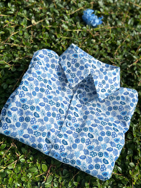 Enzo Fiori Blue floral boy's shirt