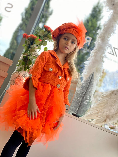 Tangerine Couture Boucle dress