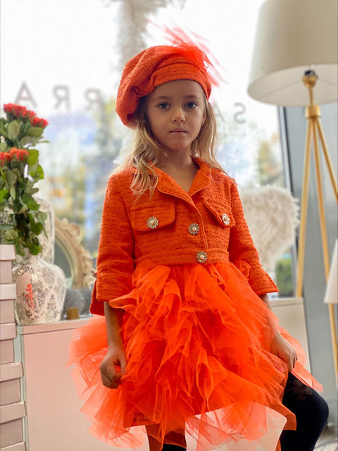 Tangerine Couture Boucle dress