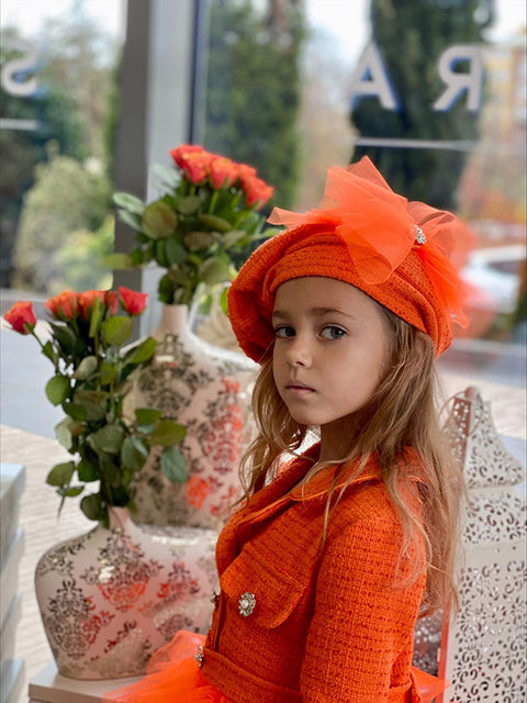 Tangerine Couture Boucle dress