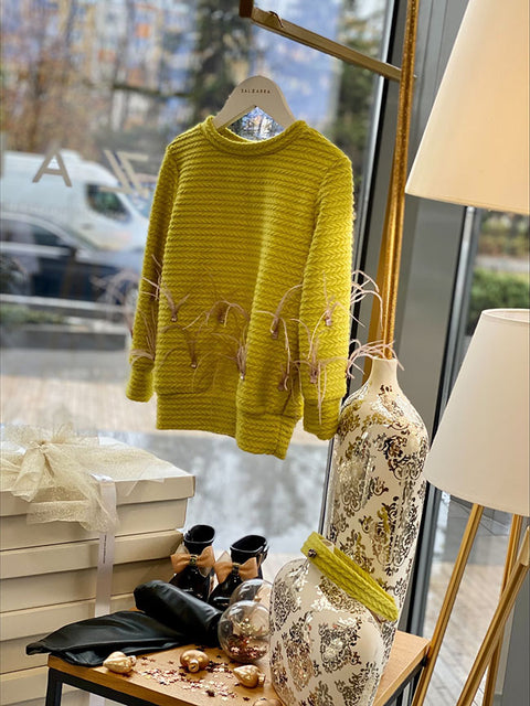 Feather Glow Sweater Детски пуловер с пера
