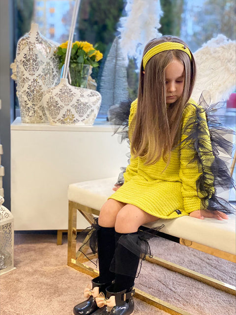 Olive Bloom Туника с тюл в цвят резеда