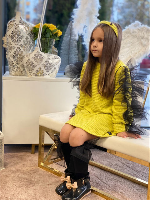 Olive Bloom Туника с тюл в цвят резеда