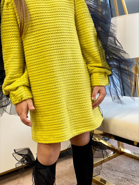 Olive Bloom Туника с тюл в цвят резеда