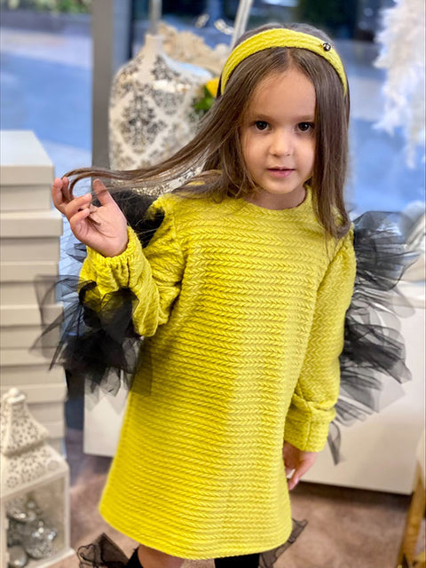 Olive Bloom Туника с тюл в цвят резеда