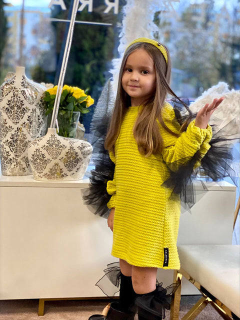 Olive Bloom Туника с тюл в цвят резеда