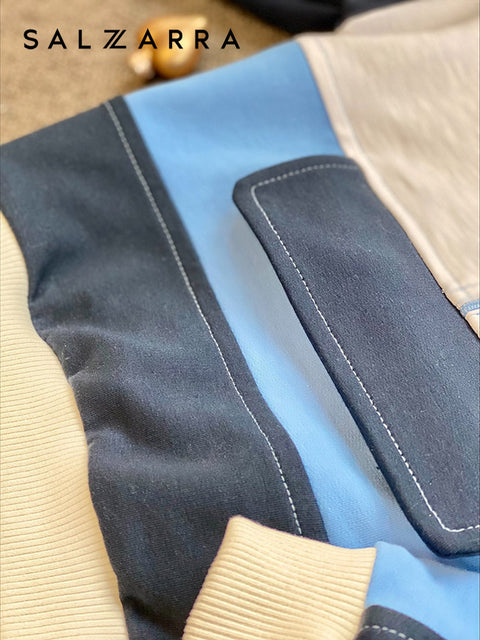 Blue Pulse White and Blue Boy's Blouse