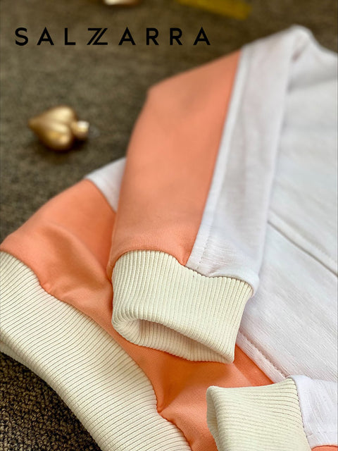 Fresh Motion White and Coral Boy's Blouse