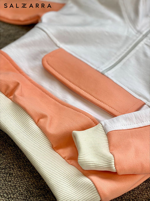 Fresh Motion White and Coral Boy's Blouse