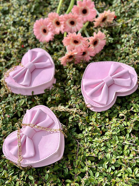 Heart Bloom heart bag with ribbon in two colors