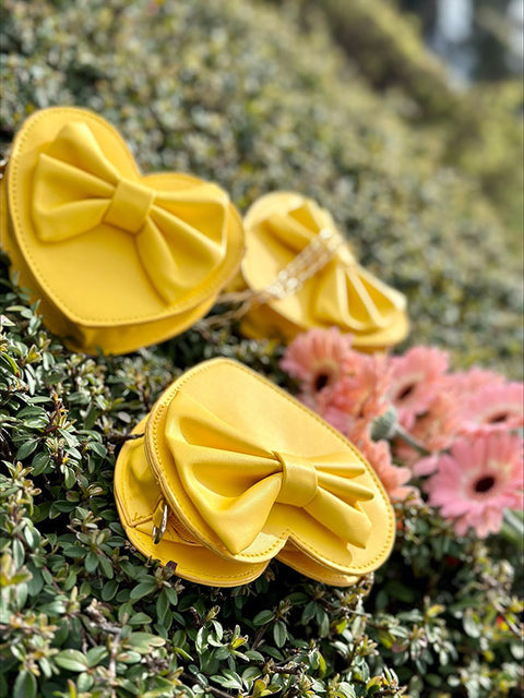 Heart Bloom heart bag with ribbon in two colors