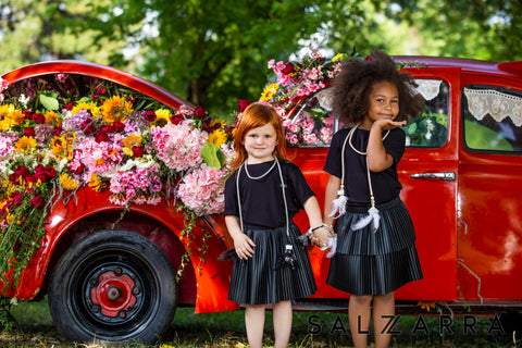 Black Volant Leather Skirt Пола кожа с волани