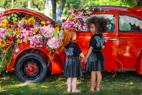 Black Volant Leather Skirt Пола кожа с волани