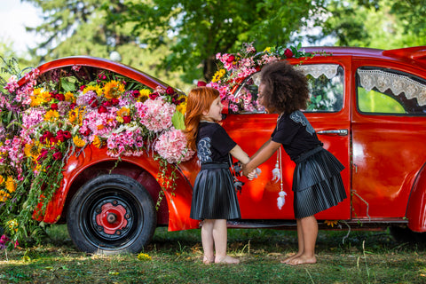 Black Volant Leather Skirt Пола кожа с волани