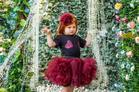 Burgundy tulle skirt