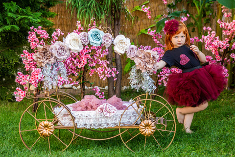 Burgundy tulle skirt